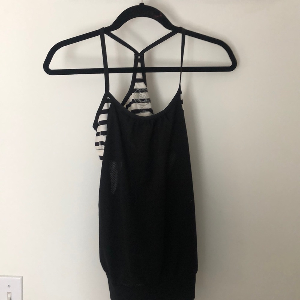 Exercise bra and tank attached set